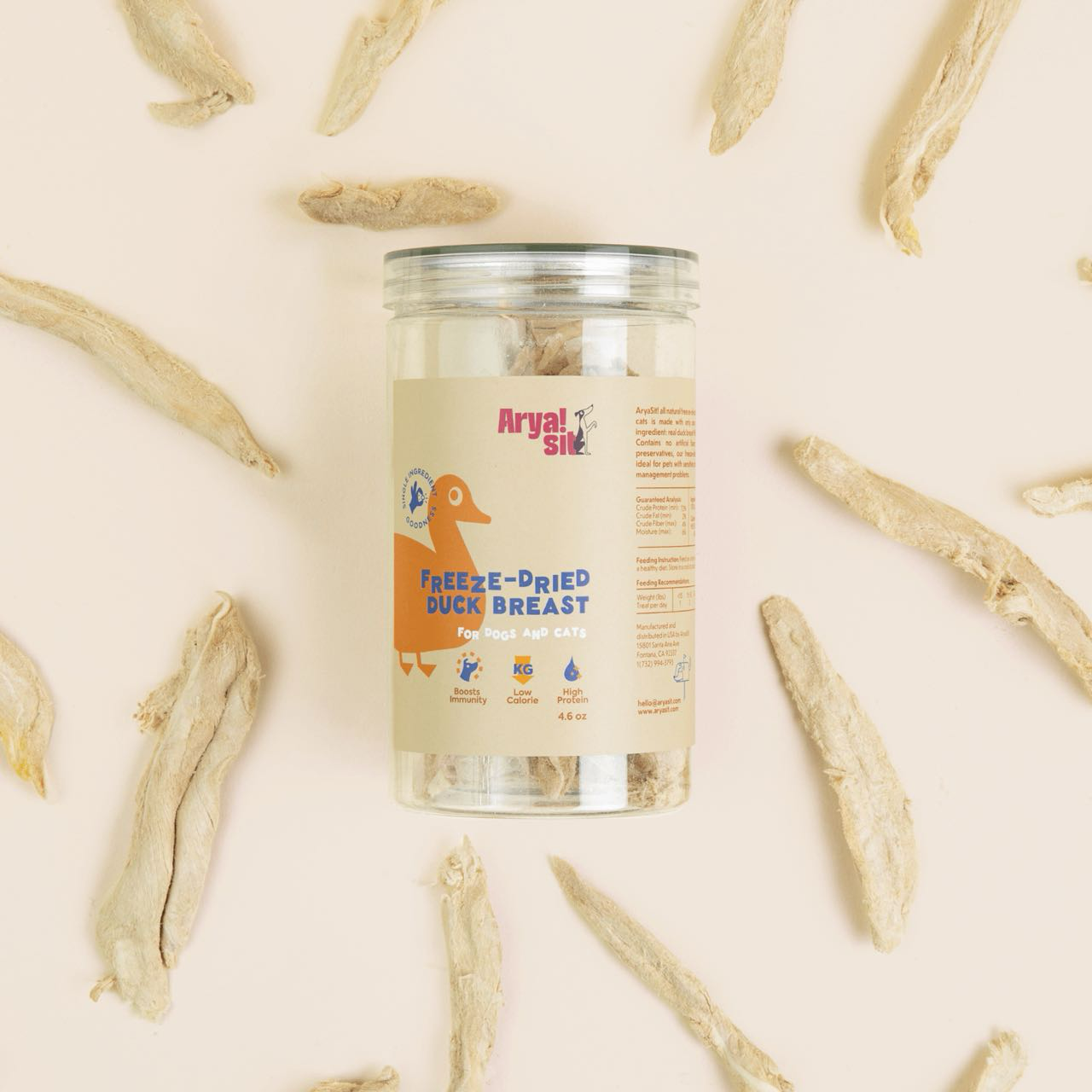 Arya Sit! Freeze-dried Duck Breast For Dogs and Cats