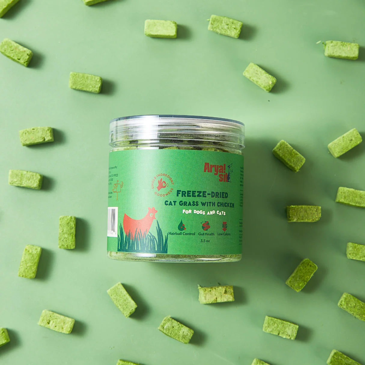 Arya Sit! Freeze-Dried Cat Grass with Chicken