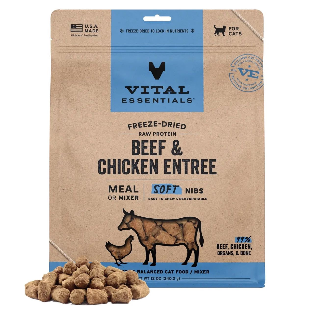 Vital Essentials Freeze-Dried Soft Nibs Cat Food
