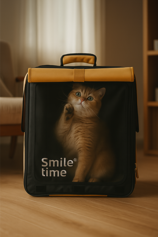SmileTime Roll Up Portable Cat Carrier Backpack Trolley Bag