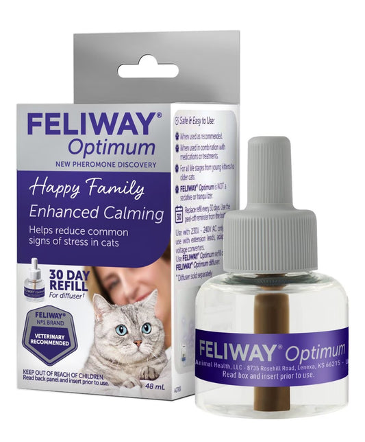Feliway Optimum 30 Day Refill For Diffuser Enhanced Claming For Cats 48ml/1.62oz
