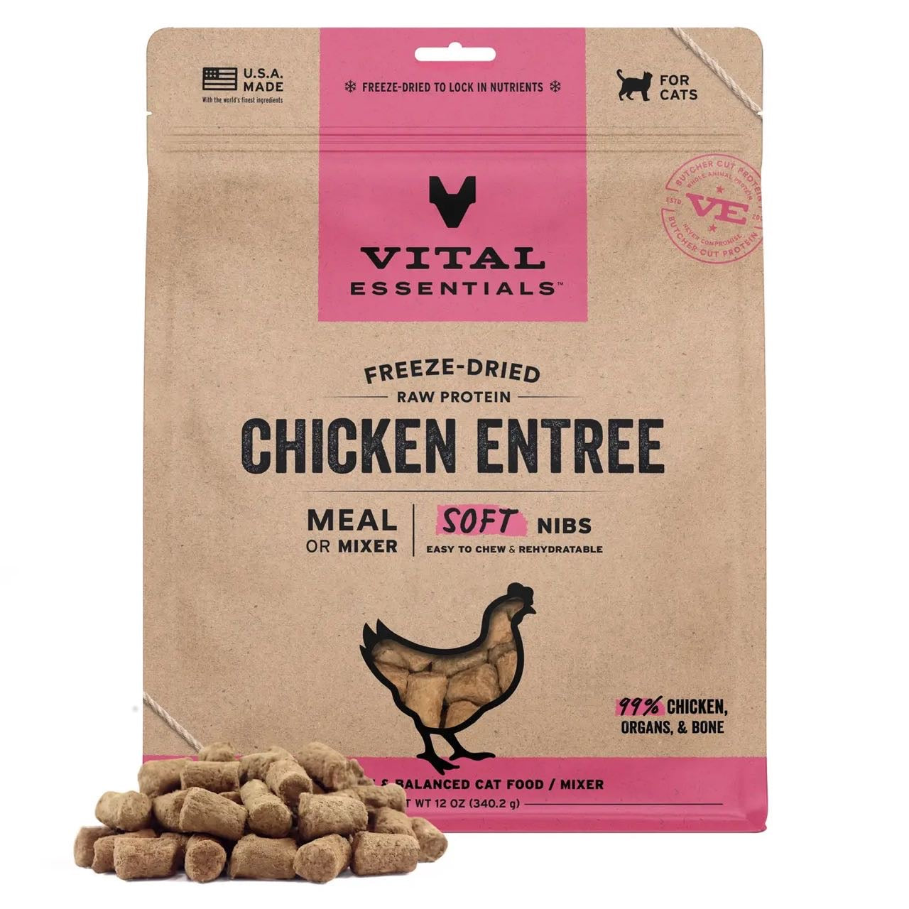 Vital Essentials Freeze-Dried Soft Nibs Cat Food