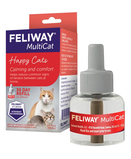 Feliway MultiCat 30 Day Refill For Diffuser Enhanced Claming For Cats 48ml/1.6fl oz